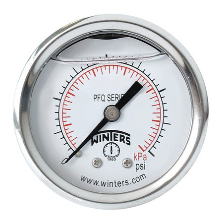 WINTERS INSTRUMENTS PFQ2201 PRESSURE GAUGE 2 DIAL SIZE SILVER
