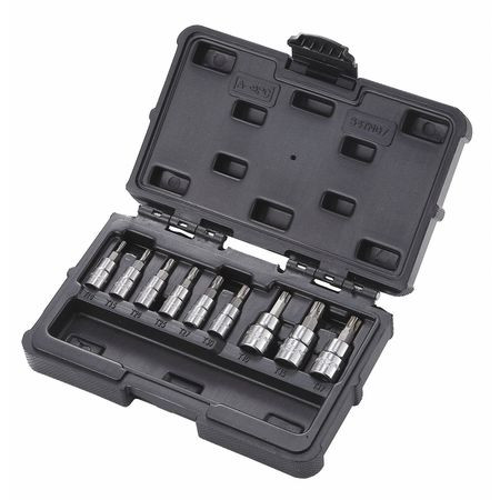 WESTWARD 54TN07 SOCKET BIT SET 1/4 /3/8 DRIVE 9 PCS