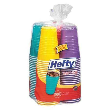 REYNOLDS CONSUMER PRODUCTS C21637-PK100 HEFTY PLASTIC CUPS 16 OZ. ASSORTED PK100