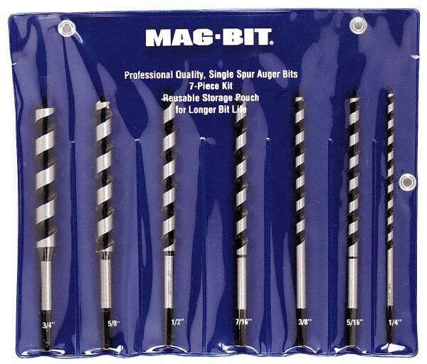 MAG-BIT 701.7000 DRILLBITSET:AUGERDRILLBITS,7PC,CARBONSTE