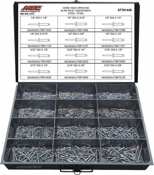 VALUE COLLECTION 67761445 1,100 PIECE, 1/8 TO 3/16" HOLE DIAM, DOM