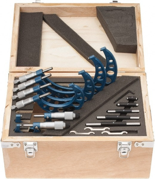 FOWLER 52-215-006-1 MECHANICALOUTSIDEMICROMETERSET:6PC,0TO6"