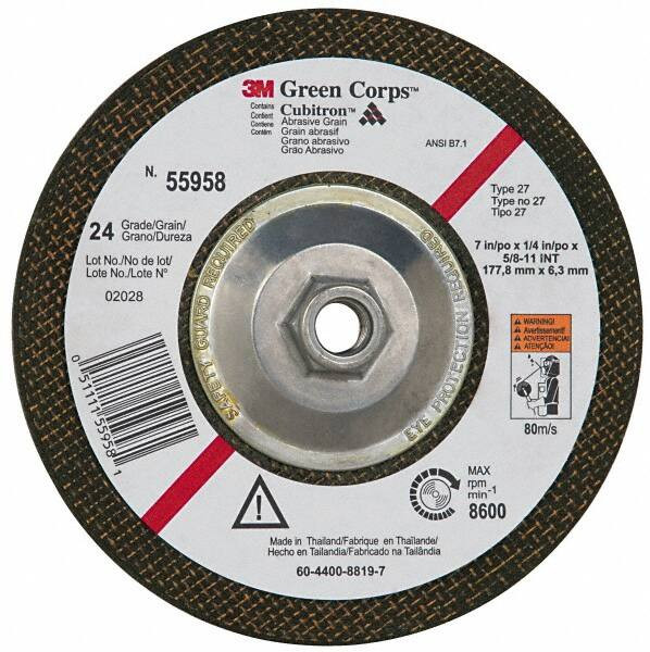 3M 7100034253 GRINDING WHEEL, 3M GREEN CORPS DEPRESSED