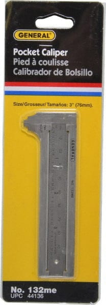 GENERAL 132ME 0 TO 3" STAINLESS STEEL VERNIER CALIPER