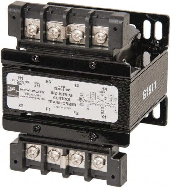 SOLA E075 1 PHASE, 0.08 KVA, CONTROL TRANSFORMER