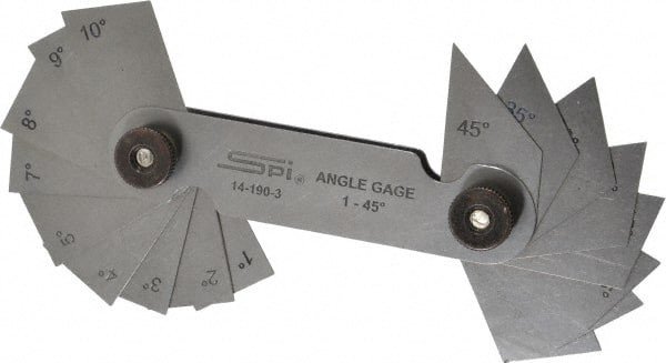 SPI 14-190-3 20 PIECE SPRING STEEL ANGLE GAGE SET
