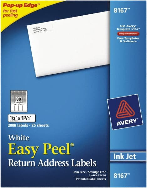 AVERY 08167 EASYPEELRETURNADDRESSLABELS,PK2000