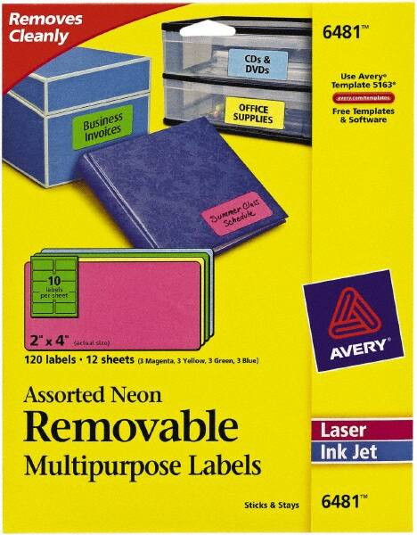 AVERY 06481 REMOVABLEMULTIPURPOSELABELS,PK120