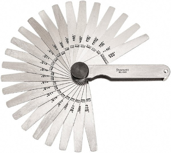 STARRETT 66TS SS THICKNESS GAGE- 26 LEAVES 0.0015" TO 