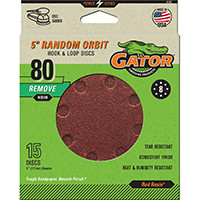 GATOR 4142 5IN 80GRIT 8HOLE HK/LOOP 15PK
