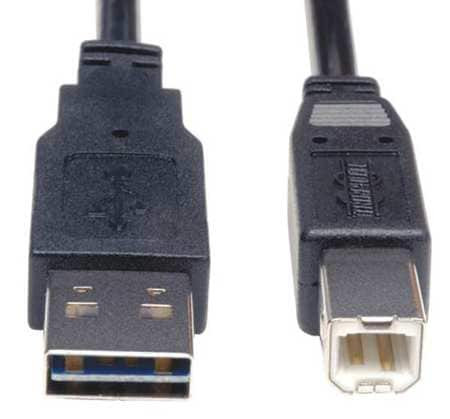TRIPP LITE UR022-003 REVERSIBLE USB CABLE BLACK 3 FT.