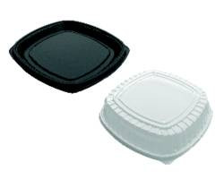 D&W FINE PACK LLC BP713-169CP TRAY 16" W/LID FORUM BLK