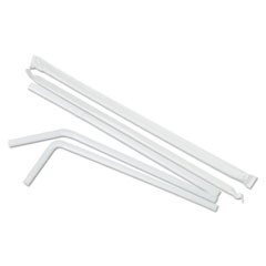 BOARDWALK FSTW775W25 FLEXIBLE WRAPPED STRAWS, 7 3/4", WHITE, 