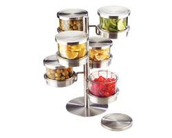 CAL-MIL PLASTIC PRODUCTS 1858-4-55 DISPLAY CONDIMENT SWIVEL 6 TIER