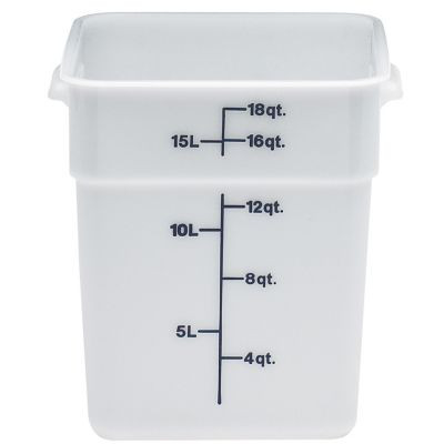 CAMBRO MANUFACTURING 18SFSP148 CONT FOOD 18 QT SQ PE NAT WHT