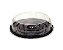 PACTIV CB13B350R CONT CAKE 13" PET CLR DOME LID/ BLK BASE