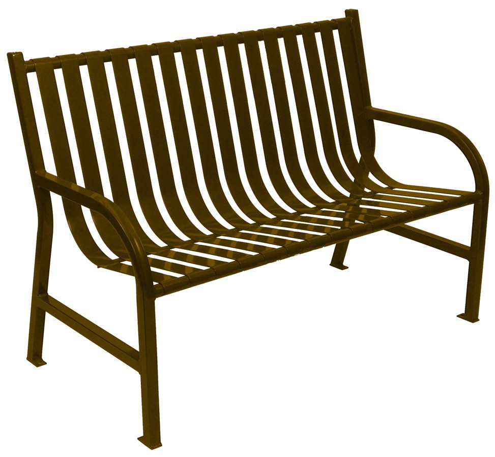 WITT INDUSTRIES, INC M4-BCH-BN SLATTED METAL BENCH, BROWN