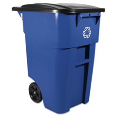 RUBBERMAID COMMERCIAL PRODUCTS 9W27 BLU BRUTE ROLLOUT CONTAINER, SQUARE, PLASTIC