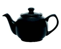 SERVICE IDEAS TPCE16BL TEAPOT ENGLISH 16 OZ CERAMIC BLK