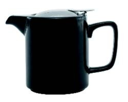 SERVICE IDEAS TPCW16BL TEAPOT SQR 16 OZ CERAMIC BLK