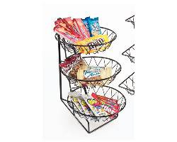 CAL-MIL PLASTIC PRODUCTS 1292-3 STAND BASKET 3 TIER WIRE BLK