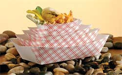 SPECIALTY QUALITY PACKAGING 8708 TRAY FOOD 8 OZ RED PLAID