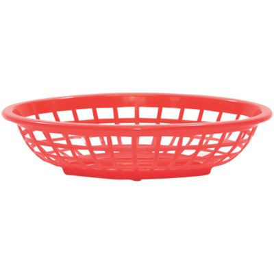 TABLECRAFT PRODUCTS COMPANY 1071R OVAL SIDE ORDER BSKT,8"X5.4"X2",RED,PK12