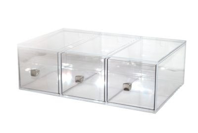 CAL-MIL PLASTIC PRODUCTS,INC. 1479 CAL-MIL 1479 CLEAR 19" X 13" 3 DRAWER BR