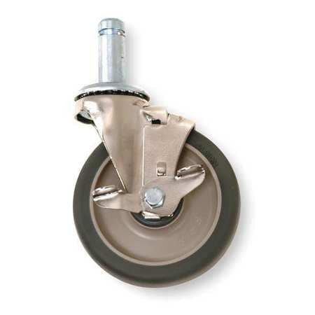 METRO 5MPBX SWIVEL STEM CASTER W/BRAKE,RUBBER,300 LB