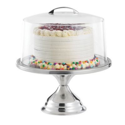 TABLECRAFT PRODUCTS COMPANY 821422 STAND CAKE W/CLR PLAS COVER SS BASE