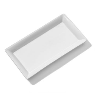 AMERICAN METALCRAFT CER19 PLATTER 14X7" RECT WHT CERAMIC
