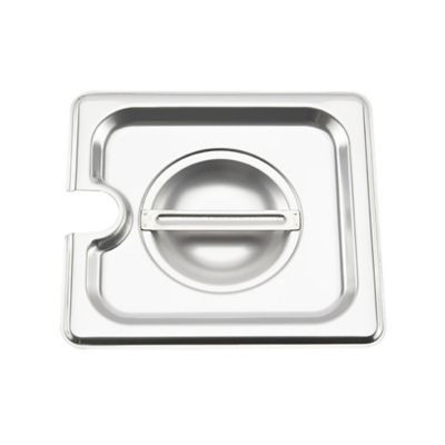 BROWNE FOODSERVICE 575569 COVER STEAM PAN 1/6 SZ NOTCHED 18/8 SS