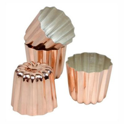 MATFER BOURGEAT 340417 MOLD CANNELE 2-3/16" FLUTED COPPER TIN