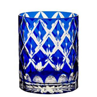 HOSPITALITY GLASS BRANDS HG90428-006 GLASS ROCKS 13-1/2 OZ BALMORAL SAPPHIRE