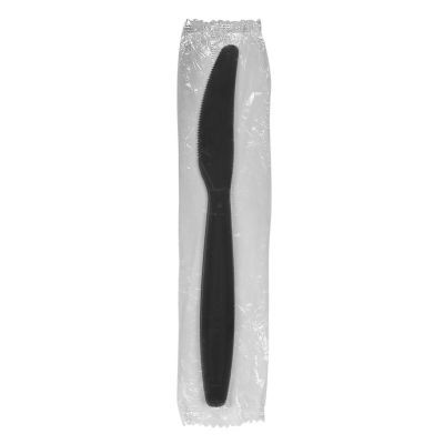 DARLING FOOD SERVICE 6092922 KNIFE,PLASTIC,HW,BLACK,PS,WRAPPED