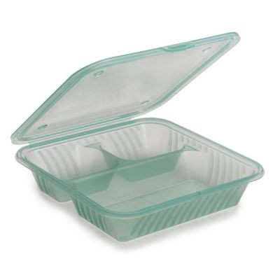G E T ENTERPRISES EC-16-JA CONT FOOD 3 COMP FLAT TOP 9X9" POLY JADE