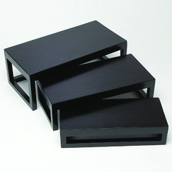 AMERICAN METALCRAFT AWRRP SET RISER WOOD RECT BLACK