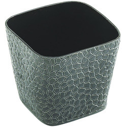 TABLECRAFT PRODUCTS COMPANY 10737 BASKET SQR 4" CRACKLE BLK