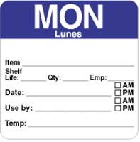 DAYMARK FOOD SAFETY SYSTEMS 1100621 LABEL DISSOLVAWAY MON 2.5"X2.5"