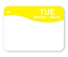 DAYMARK FOOD SAFETY SYSTEMS 1100812 LABEL 1X1-1/2" DISSOLVE TUESDAY