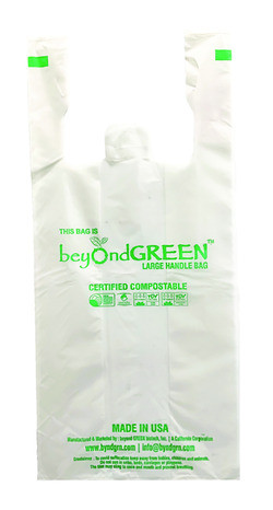 BEYOND GREEN CLEANING 2020500 BAG TSHIRT 17X20" W/ HNDL COMPOST BEIGE