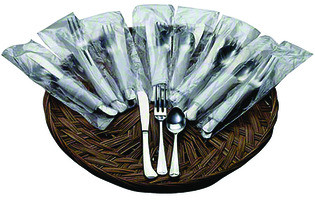FOODHANDLER INC 20-212M BAG SILVERWARE 3-1/2X10" PLAS CLR