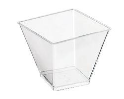 PACKNWOOD 209MBZENO10 CUP SQUARE 3-1/3OZ 2-2/5X2-3/4" PLAS CLR
