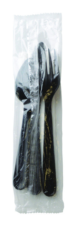 FINELINE SETTINGS 17CKFSKPP.BK KIT CUTLERY WRAP F/K/S/NAP PP BLK