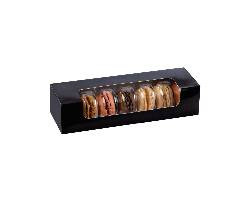 PACKNWOOD 210MAC7F BOX F/ 7 MACARONS 8-1/2X2-2/3X1-8/9" BLK