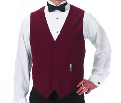 CHEF WORKS 2400-BUR-4XL VEST MENS 4XL POLY BURGUNDY