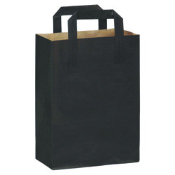 PACKNWOOD 210CABABYN BAG HNDL 11X7-4/5X4" PAPER BLK