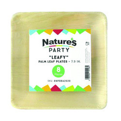 PACKNWOOD 8NPBBA2020 PLATE PALM LEAF 8X8"