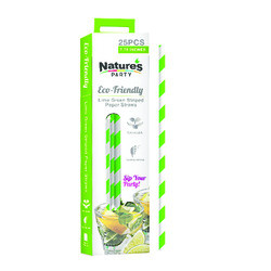 PACKNWOOD 8NPCHP19LM1 STRAW DURABLE 7-3/4" PAPER STRP GRN/WHT