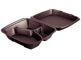 R3 PAPERCRAFT 90HTB3R CONT HINGE LID 3 COMP 9-3/8X9X3" BLK
